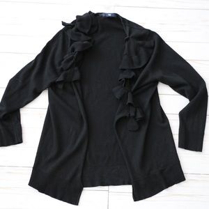 Gray Gap ruffled Cardigan wear to work